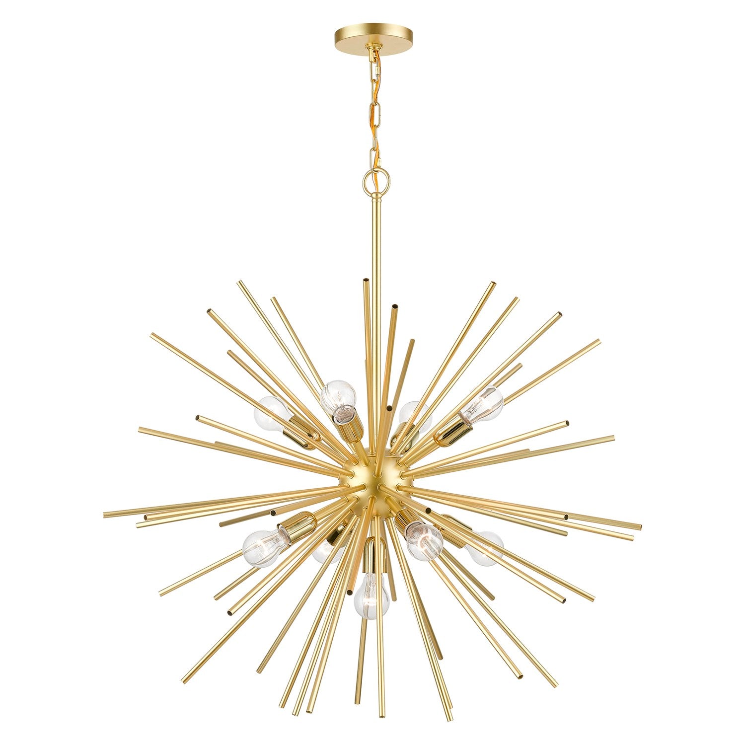 9 Light Soft Gold With Polished Brass Accents Foyer Pendant Chandelier by Livex Lighting