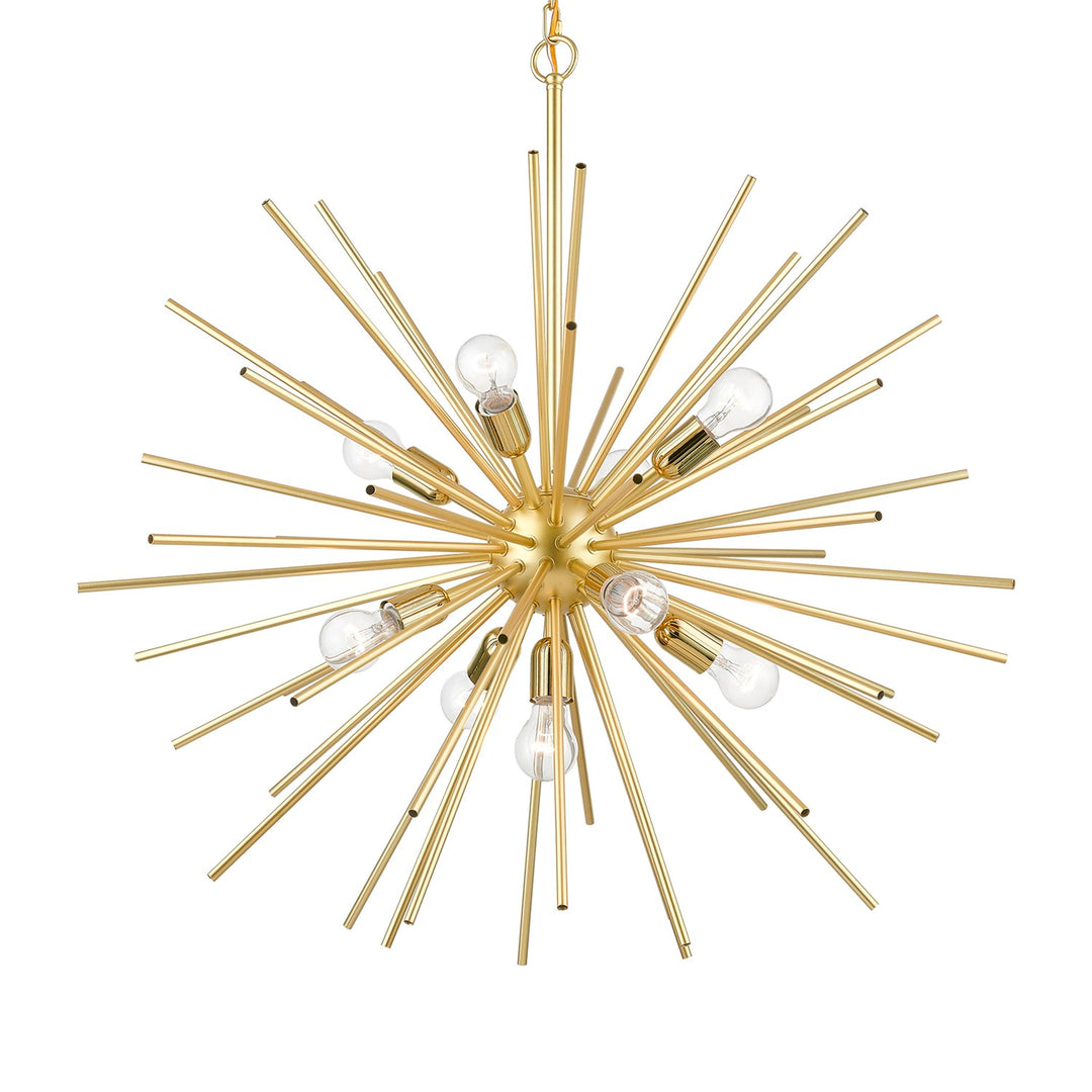 9 Light Soft Gold With Polished Brass Accents Foyer Pendant Chandelier