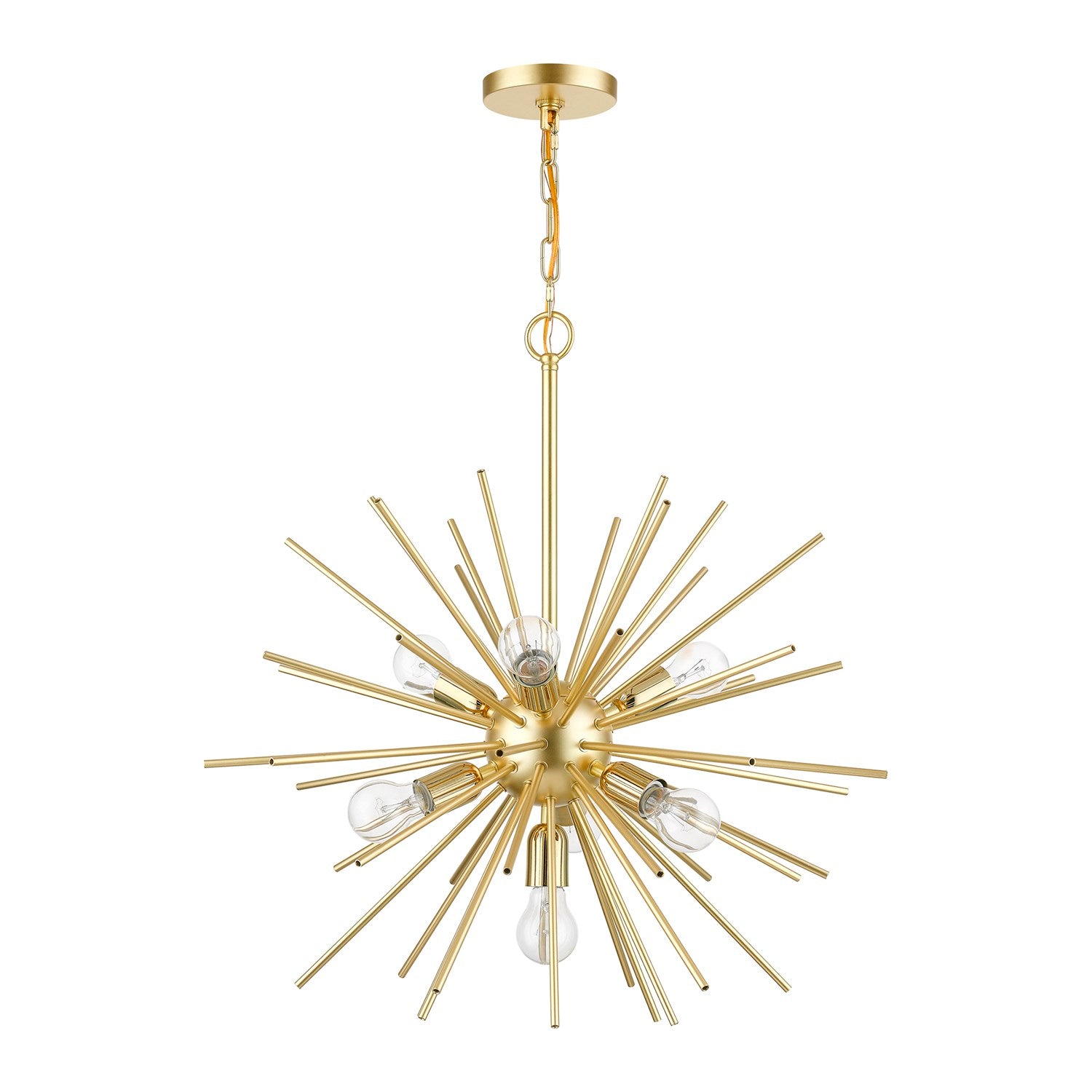 7 Light Soft Gold With Polished Brass Accents Pendant Chandelier by Livex Lighting