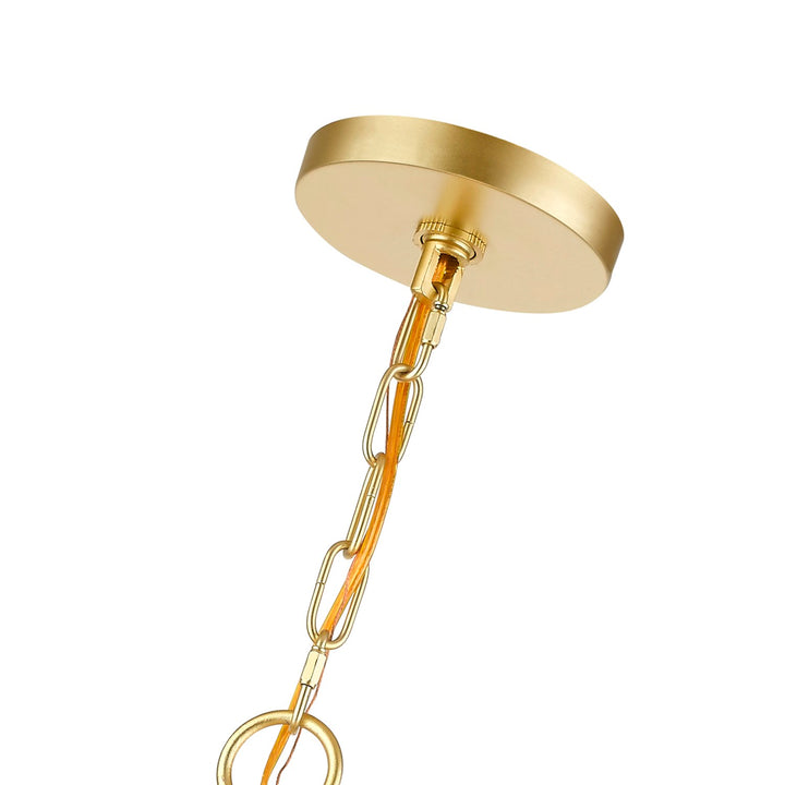 7 Light Soft Gold With Polished Brass Accents Pendant Chandelier