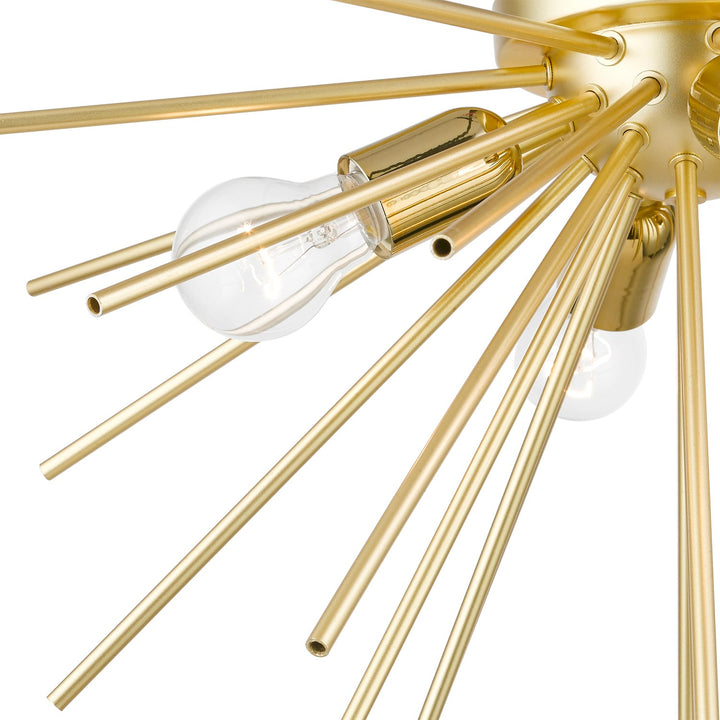 4 Light Soft Gold With Polished Brass Accents Large Flush Mount