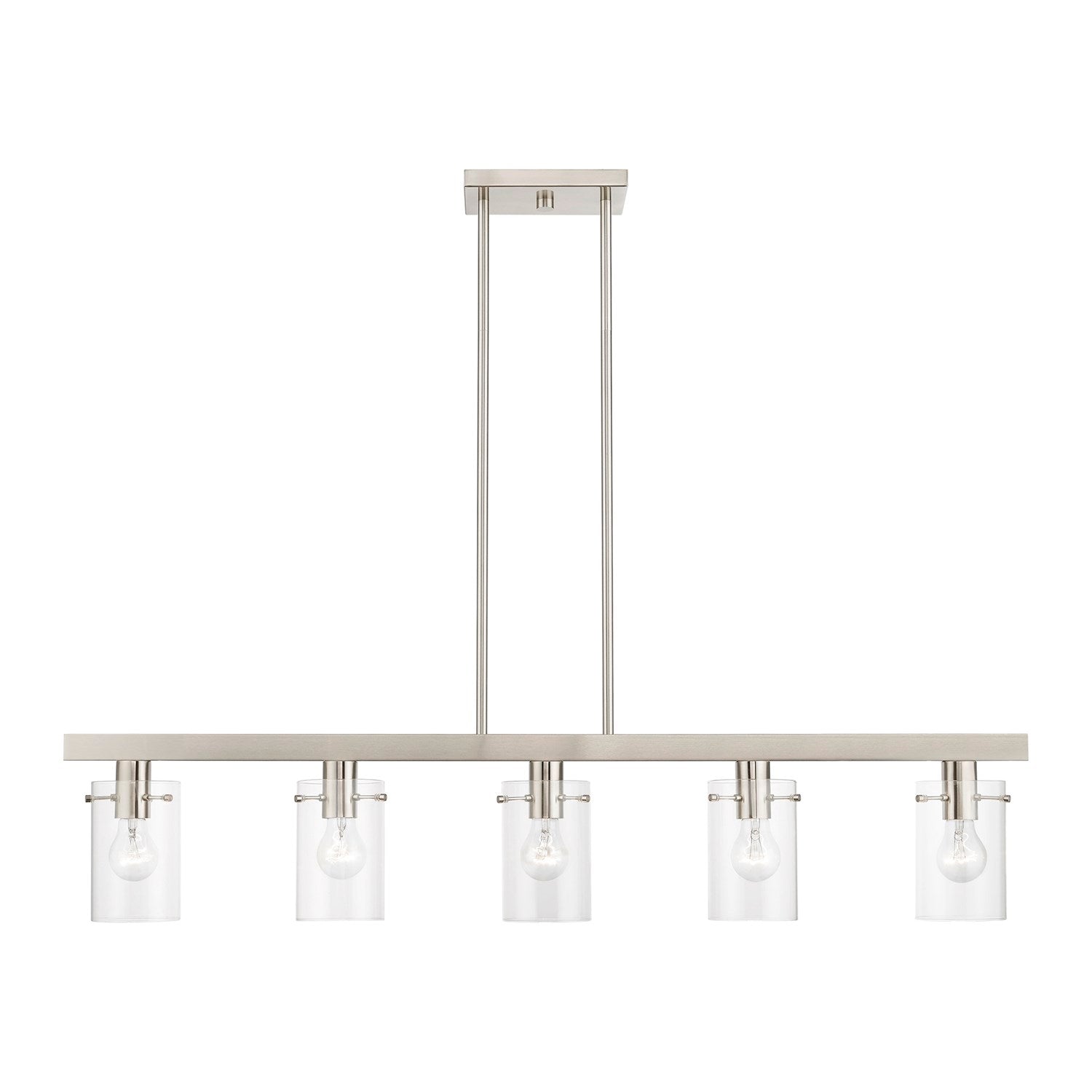 5 Light Brushed Nickel Linear Chandelier by Livex Lighting