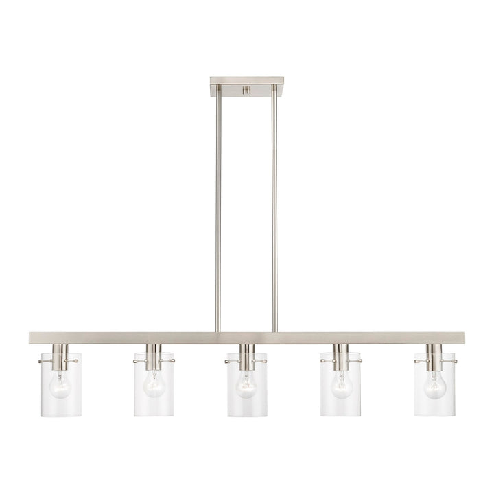 5 Light Brushed Nickel Linear Chandelier by Livex Lighting