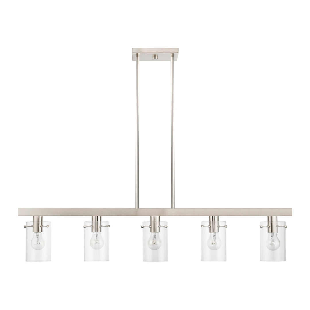 5 Light Brushed Nickel Linear Chandelier
