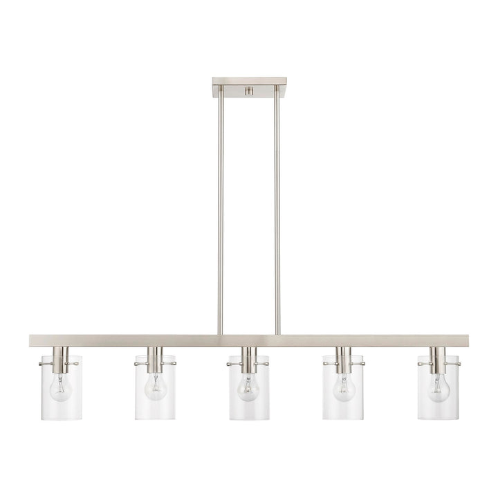 5 Light Brushed Nickel Linear Chandelier
