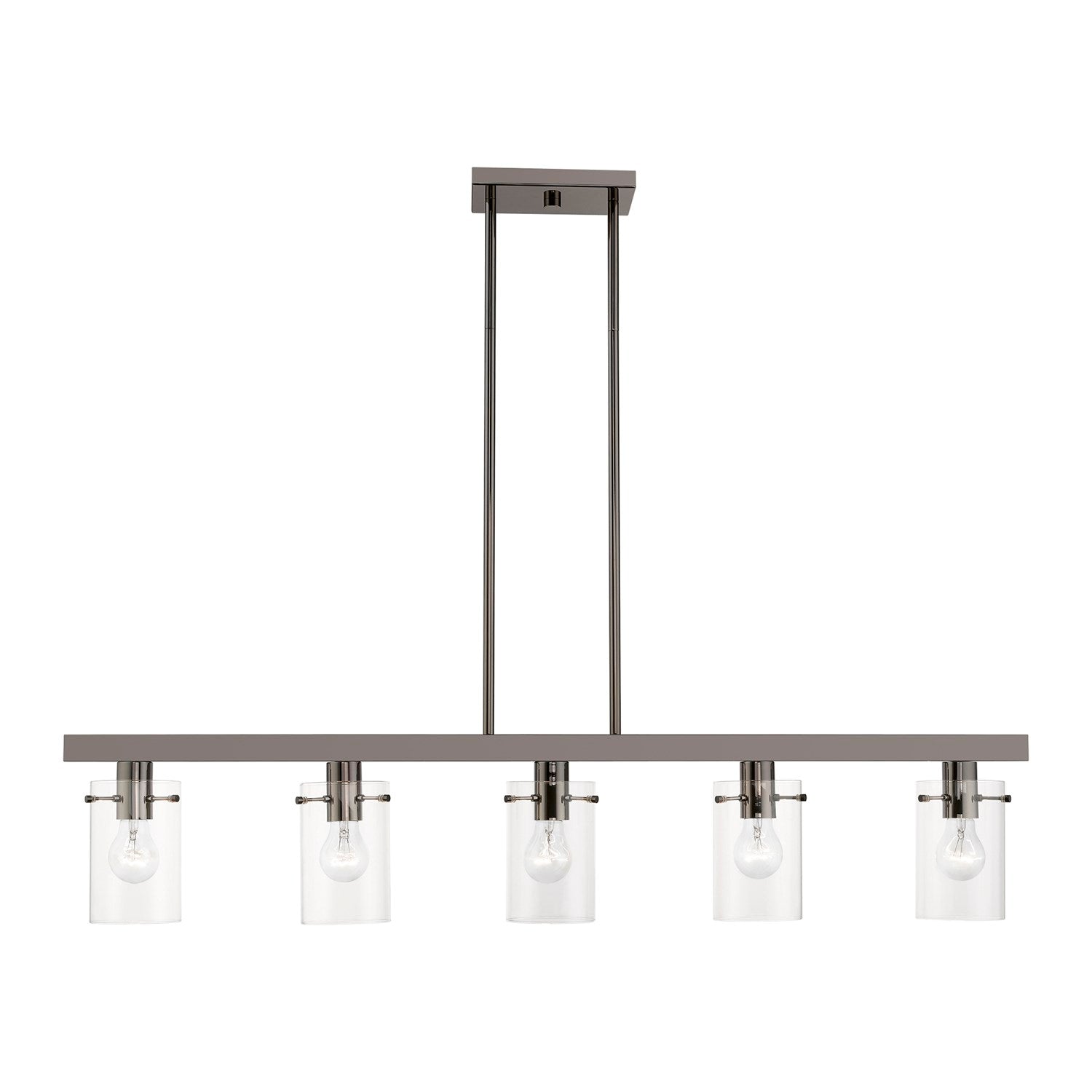 5 Light Black Chrome Linear Chandelier by Livex Lighting