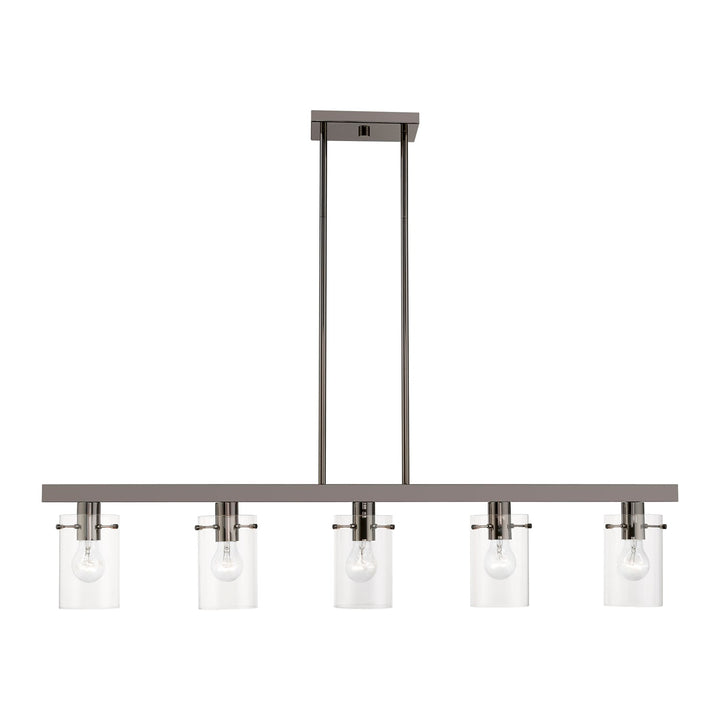 5 Light Black Chrome Linear Chandelier by Livex Lighting