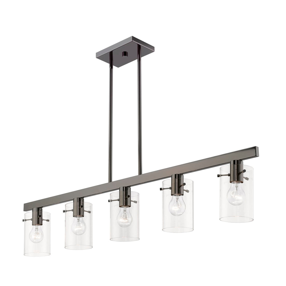 5 Light Black Chrome Linear Chandelier