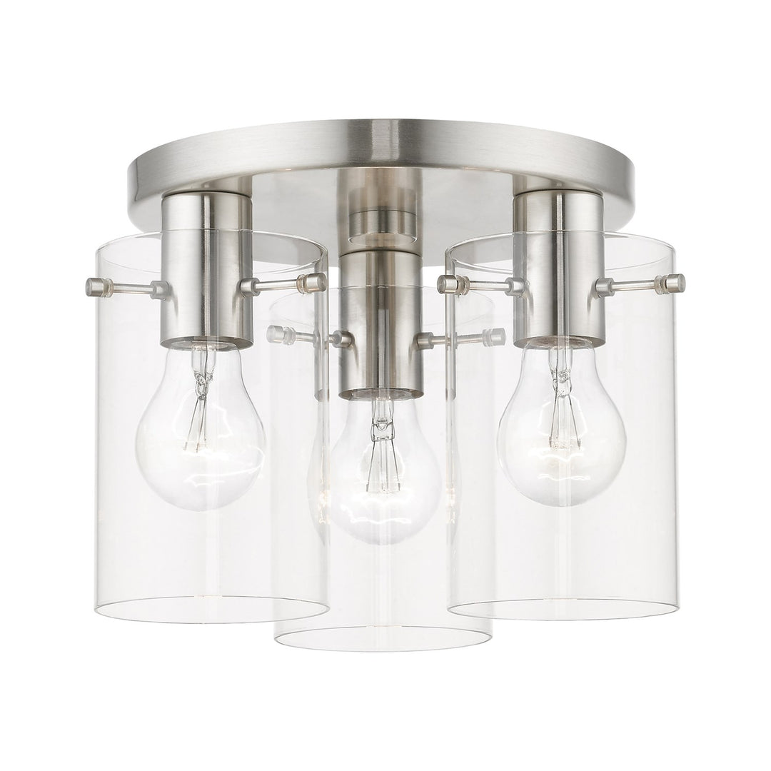 3 Light Brushed Nickel Flush Mount by Livex Lighting