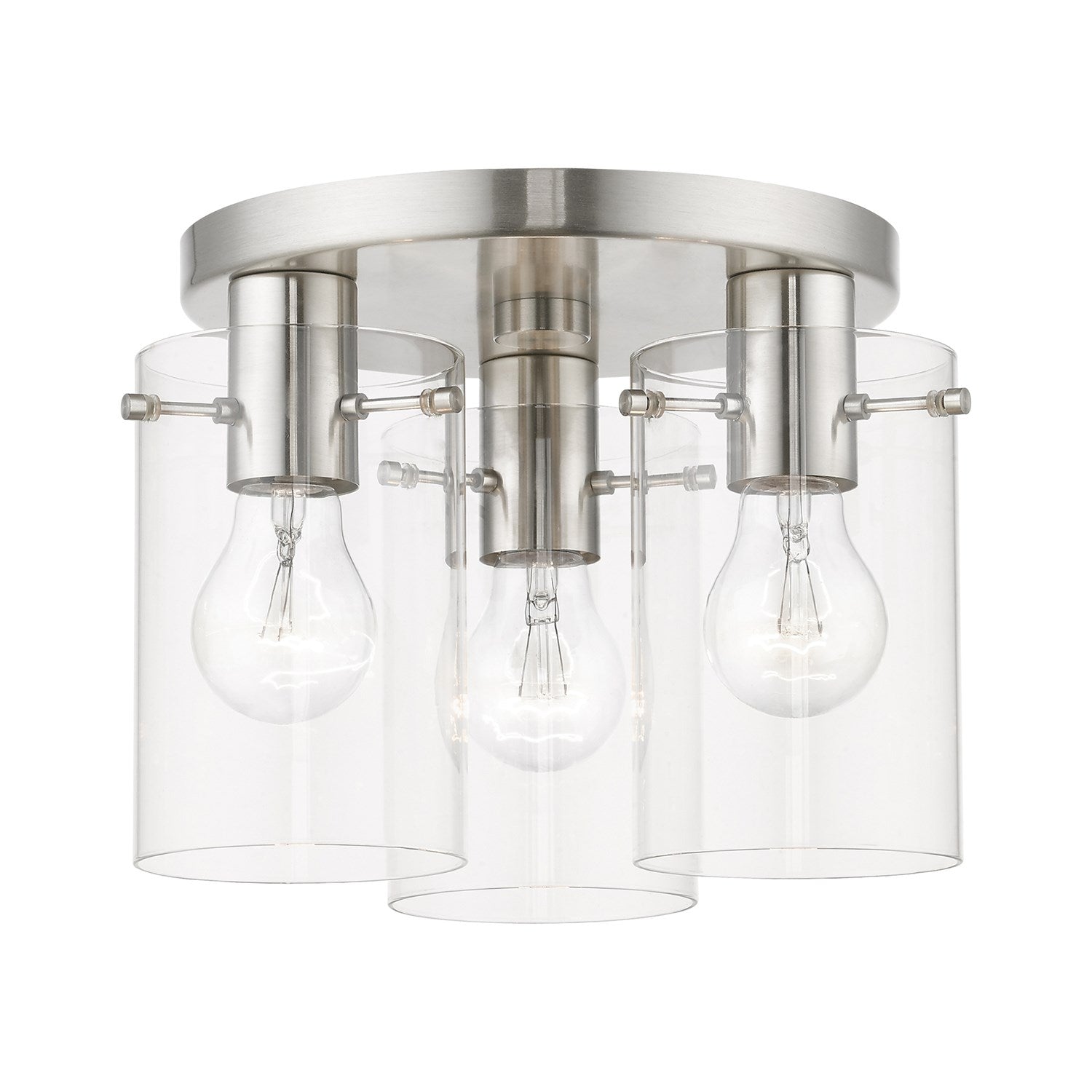 3 Light Brushed Nickel Flush Mount by Livex Lighting