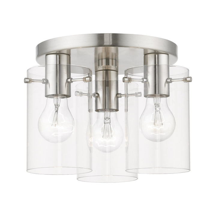 3 Light Brushed Nickel Flush Mount by Livex Lighting