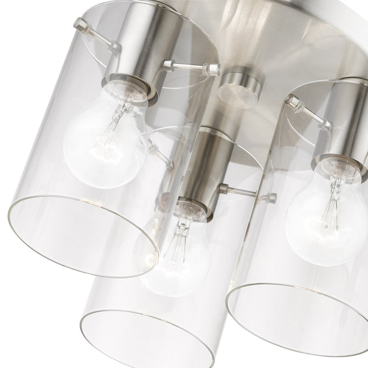 3 Light Brushed Nickel Flush Mount