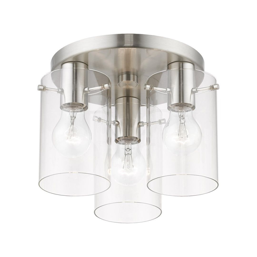 3 Light Brushed Nickel Flush Mount