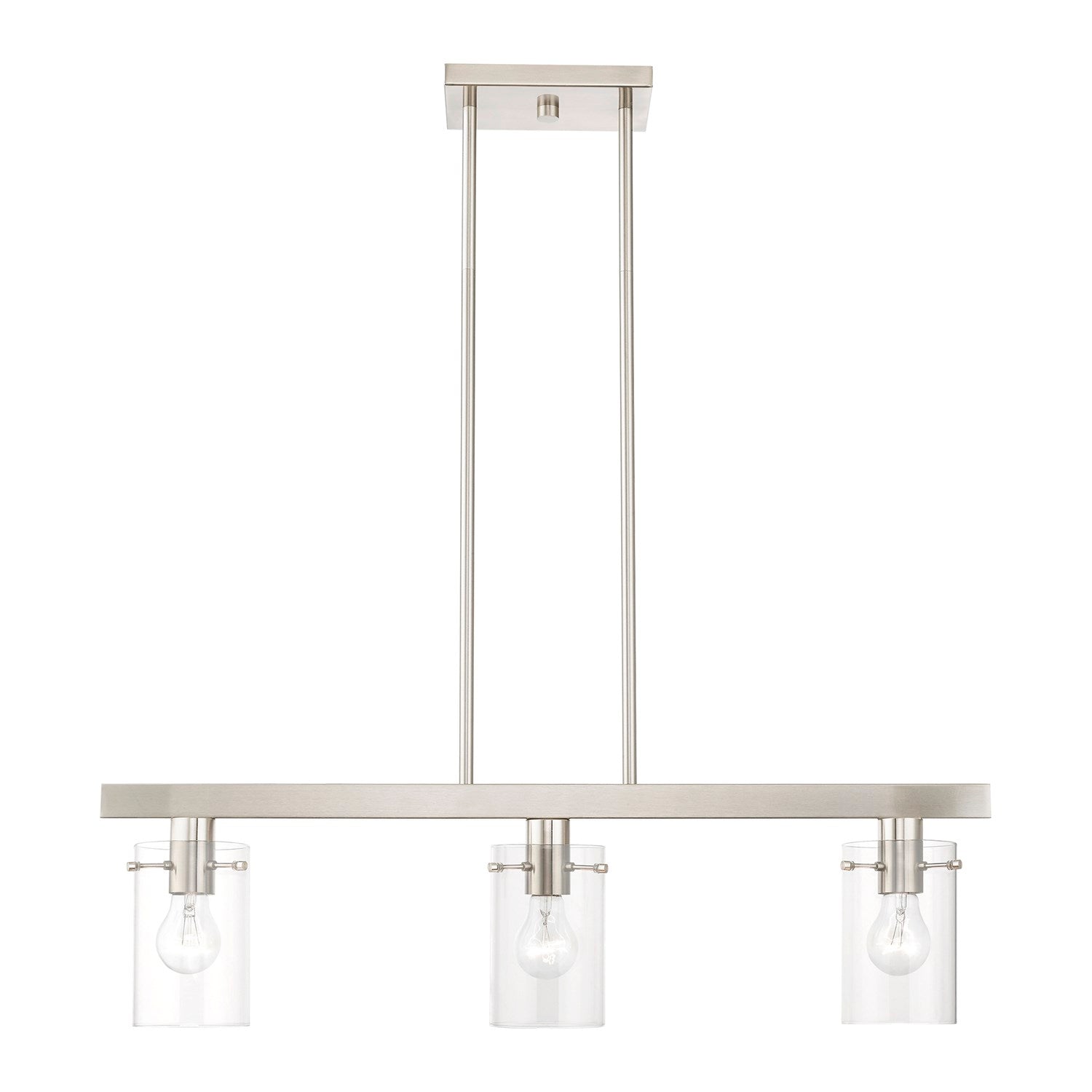3 Light Brushed Nickel Linear Chandelier by Livex Lighting