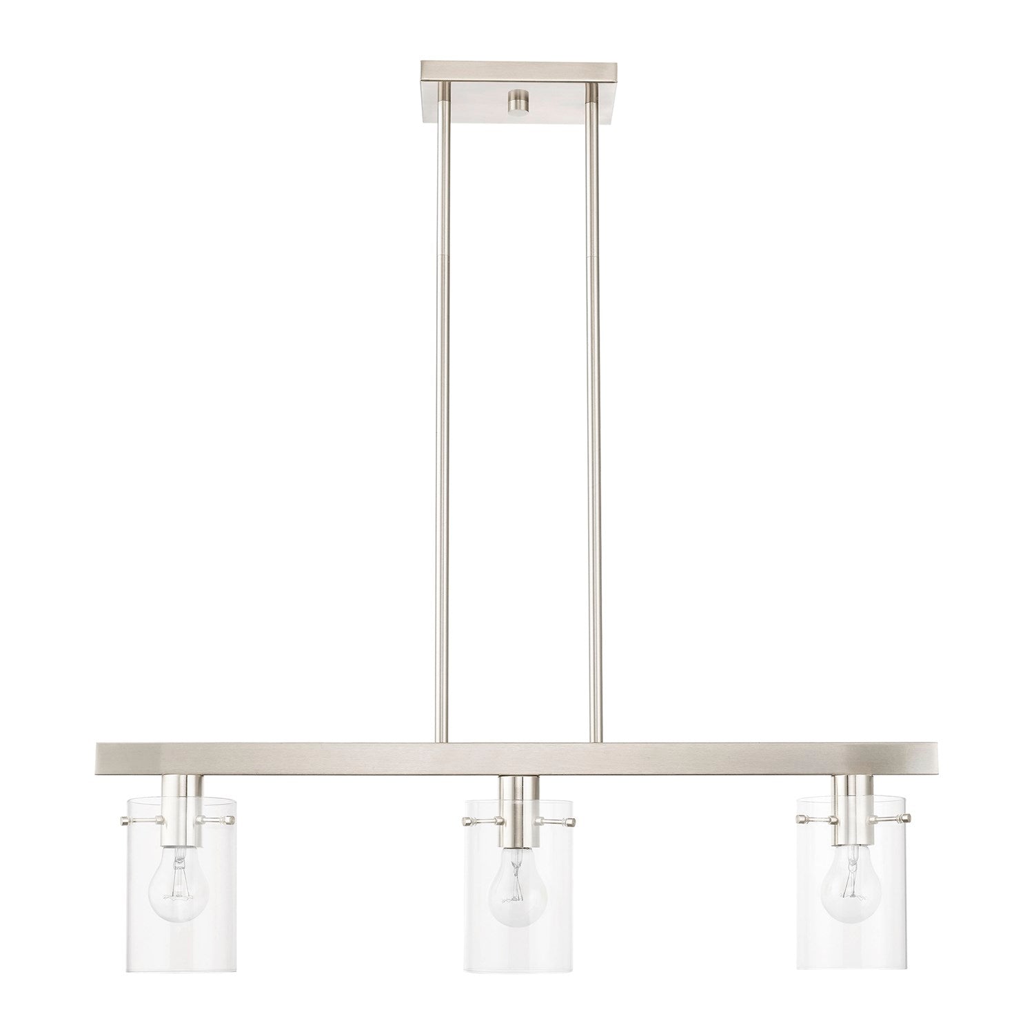 3 Light Brushed Nickel Linear Chandelier