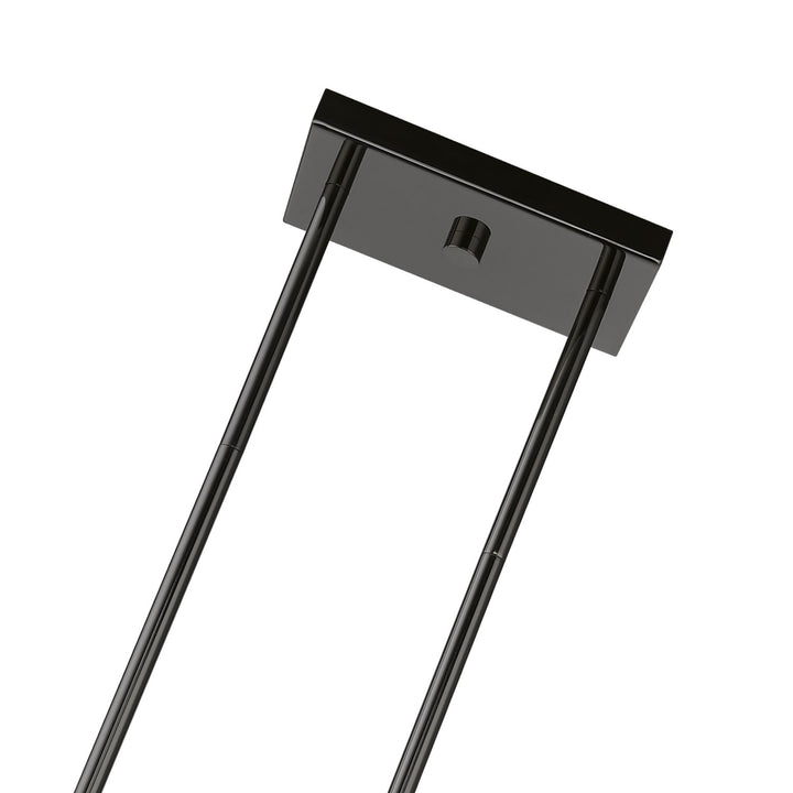 3 Light Black Chrome Linear Chandelier