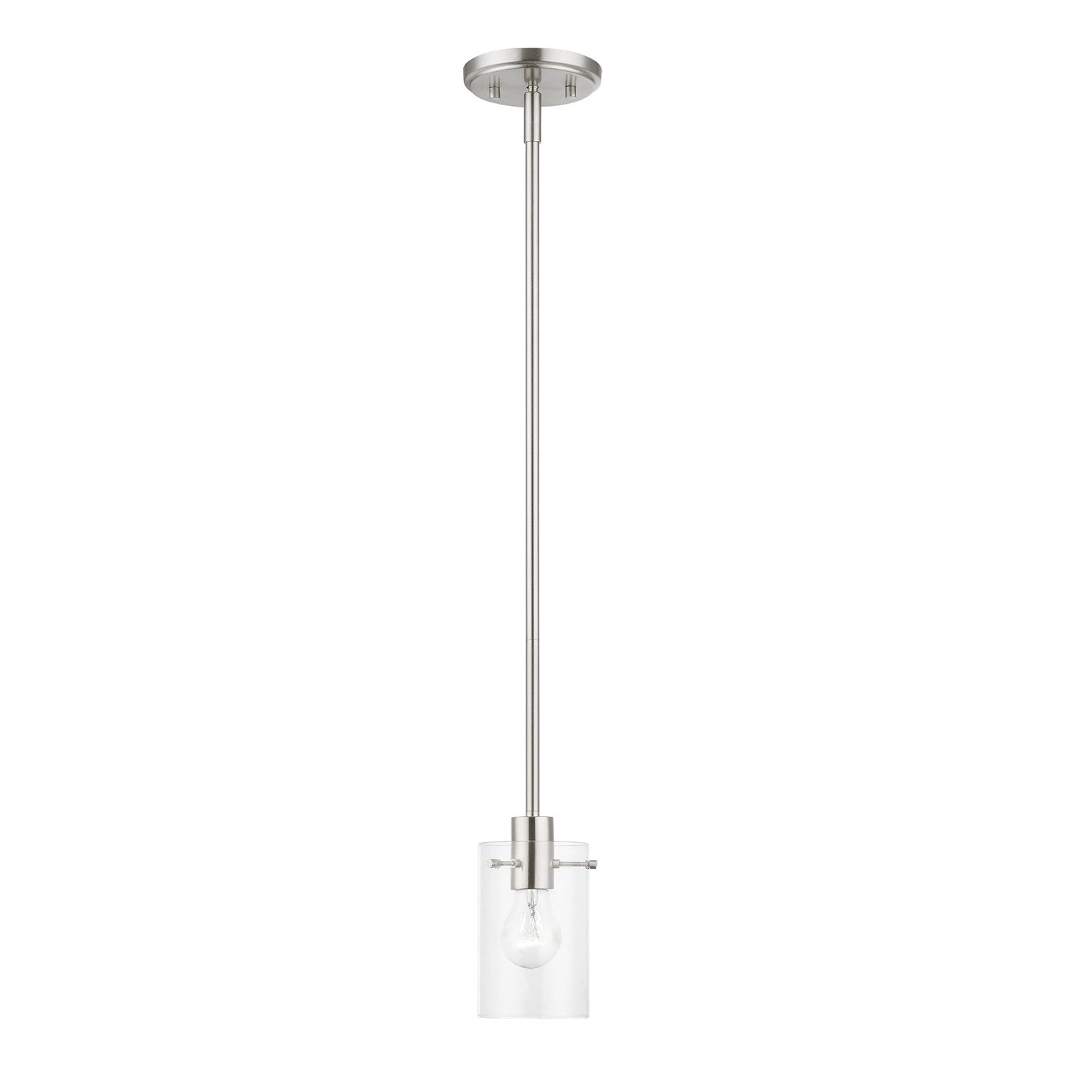 1 Light Brushed Nickel Single Pendant by Livex Lighting