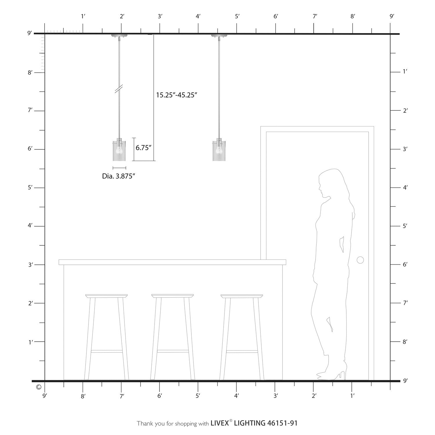 1 Light Brushed Nickel Single Pendant