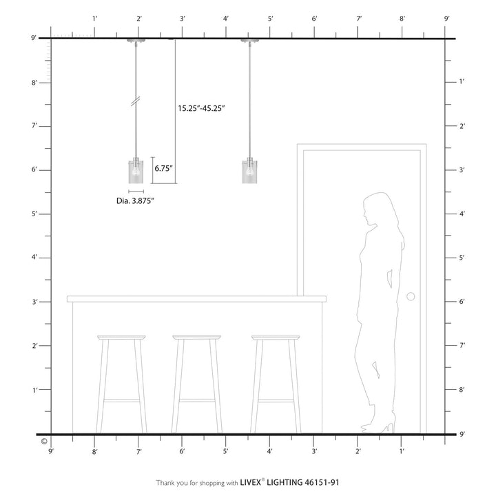 1 Light Brushed Nickel Single Pendant