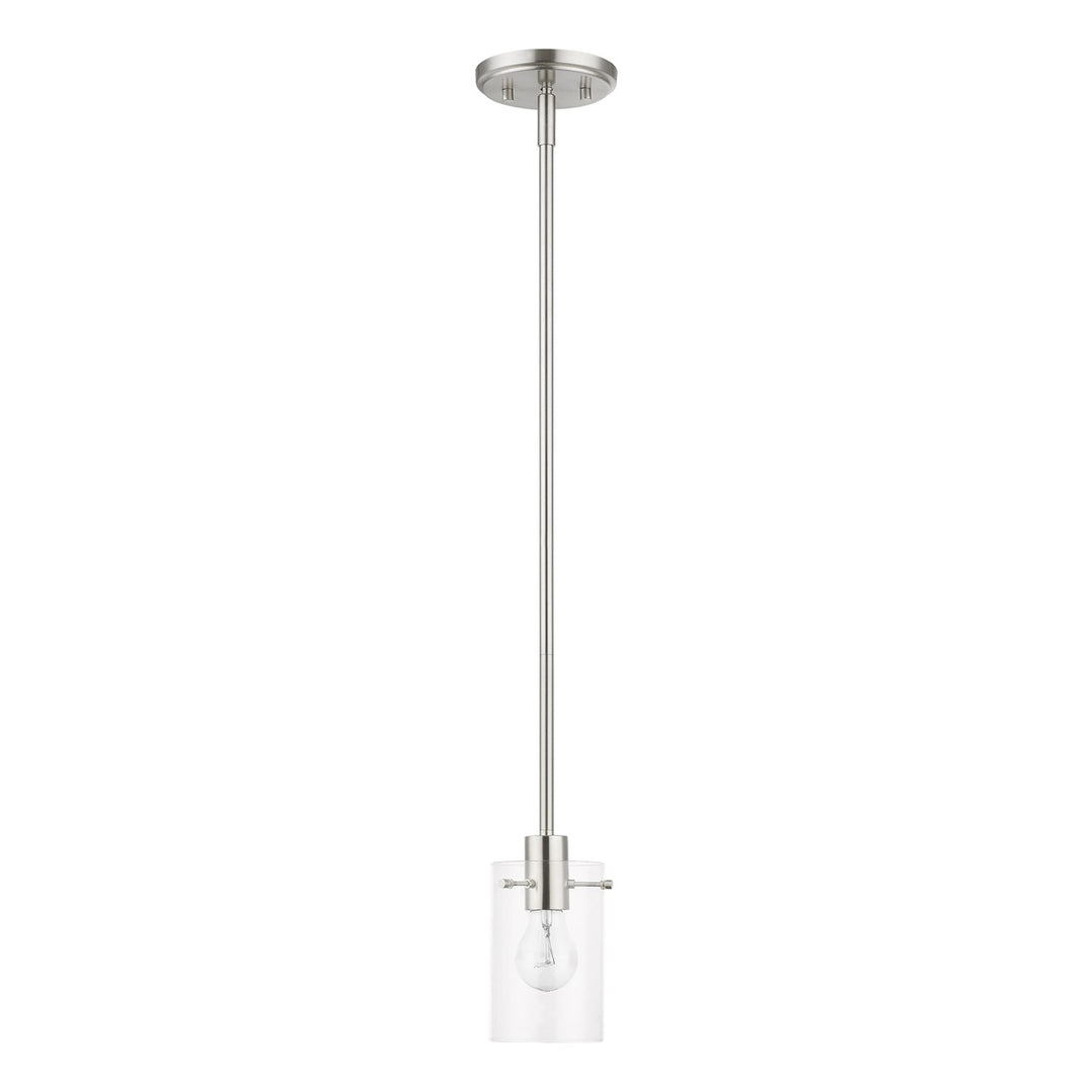 1 Light Brushed Nickel Single Pendant
