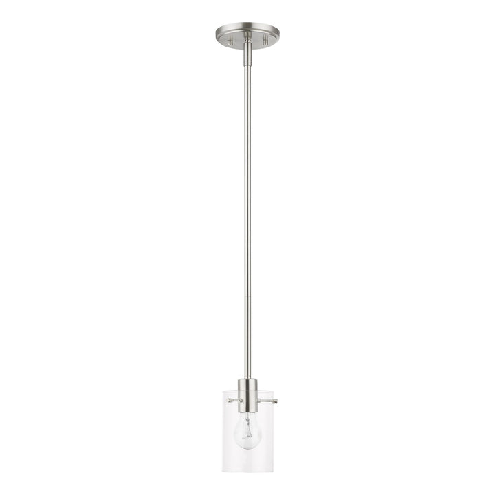 1 Light Brushed Nickel Single Pendant