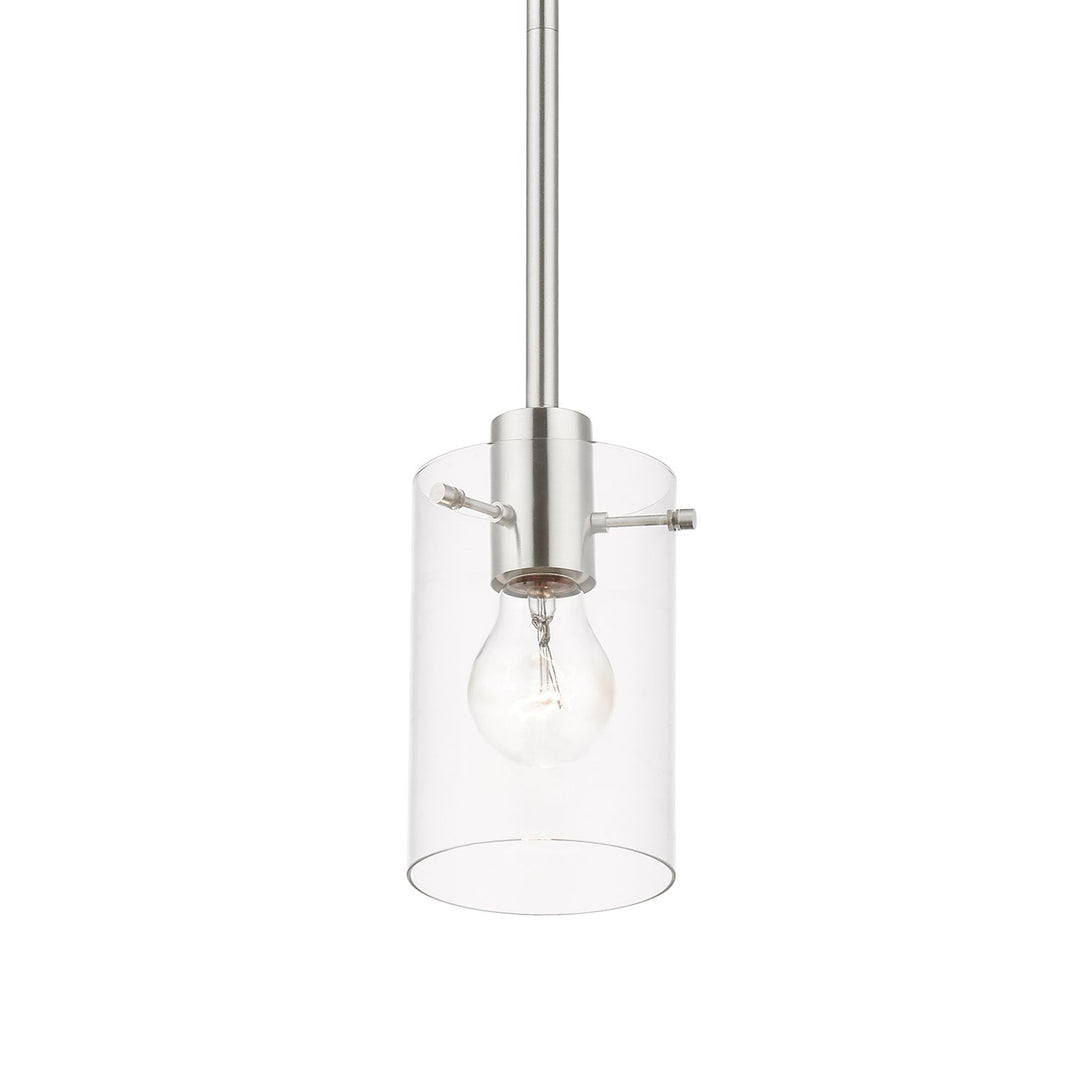 1 Light Brushed Nickel Single Pendant