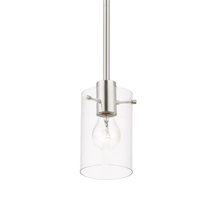 1 Light Brushed Nickel Single Pendant