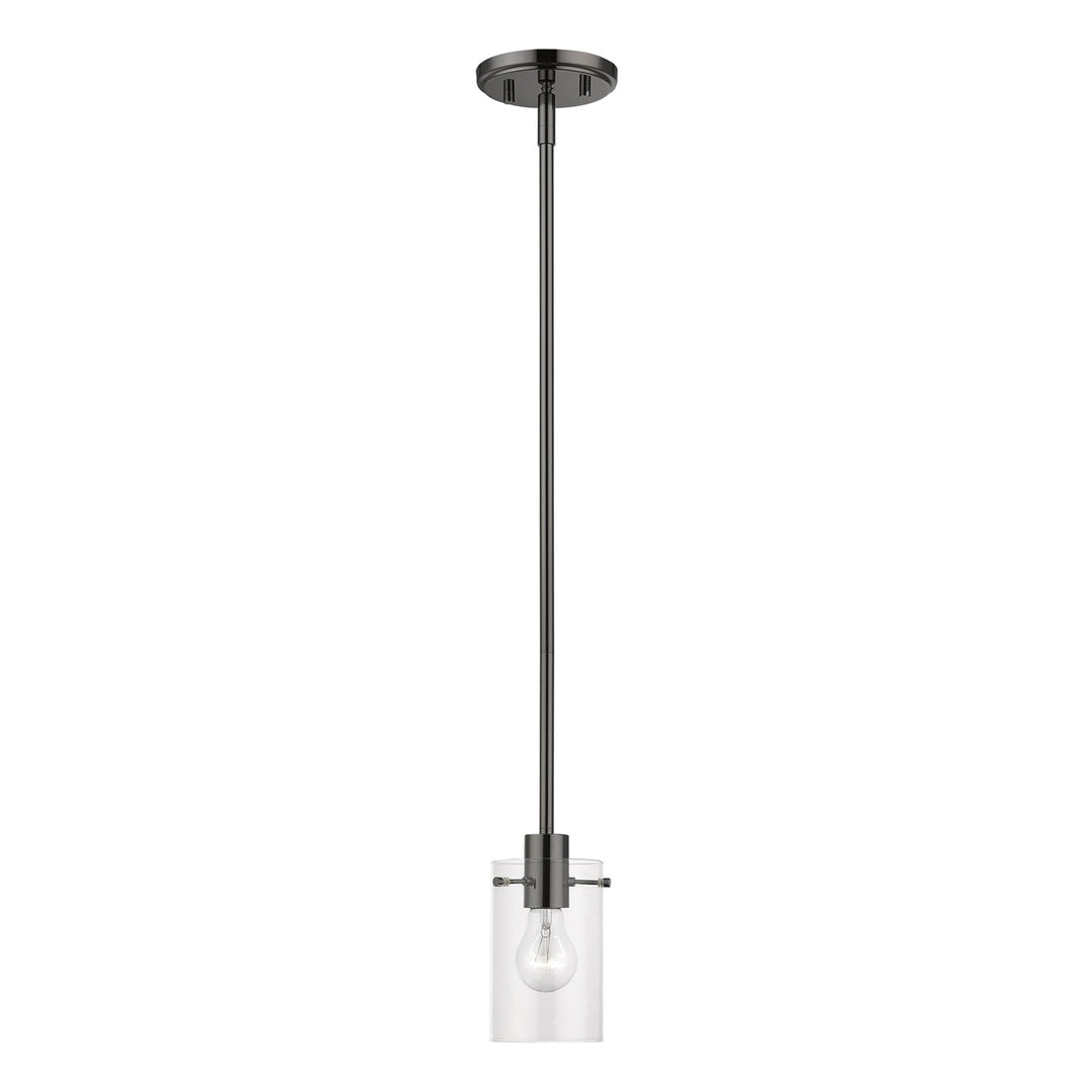 1 Light Black Chrome Single Pendant by Livex Lighting
