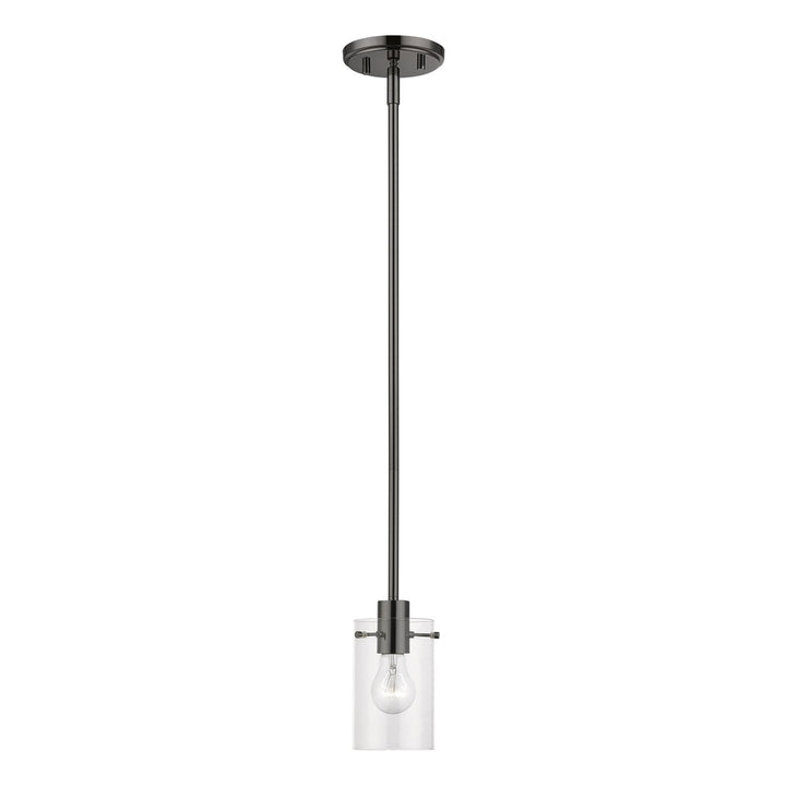 1 Light Black Chrome Single Pendant by Livex Lighting