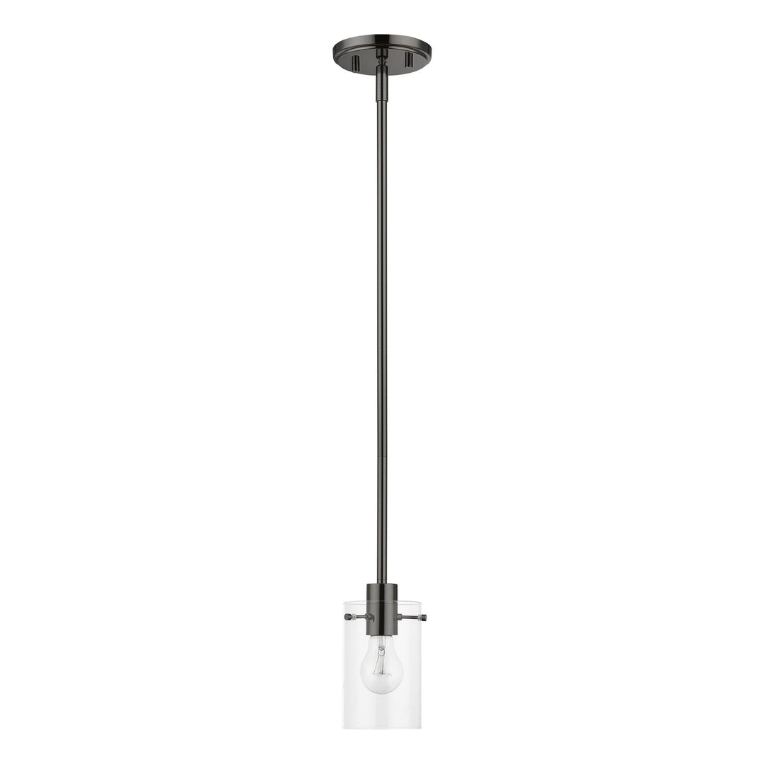 1 Light Black Chrome Single Pendant