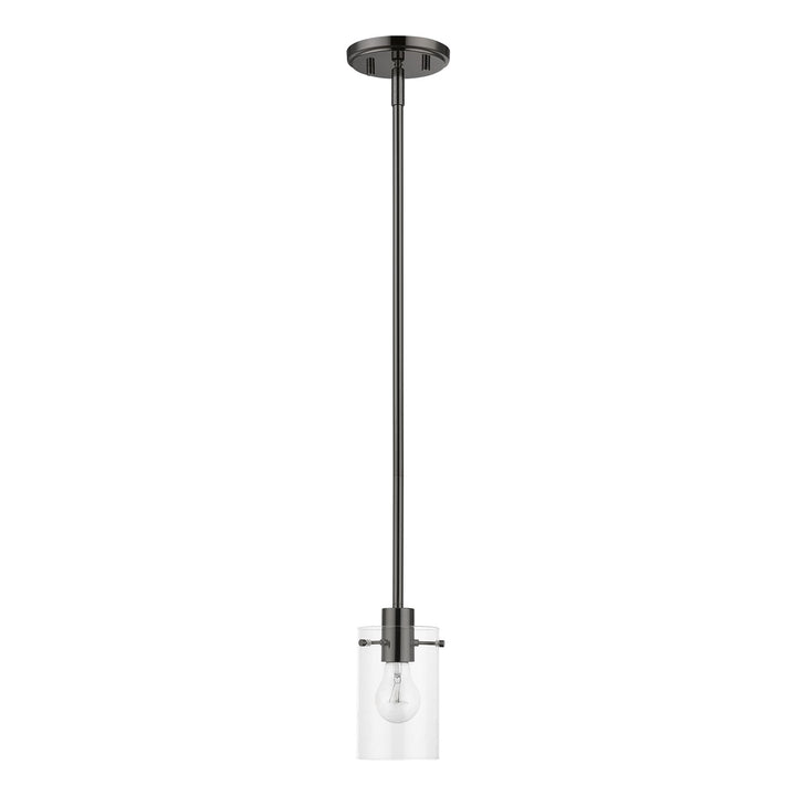1 Light Black Chrome Single Pendant