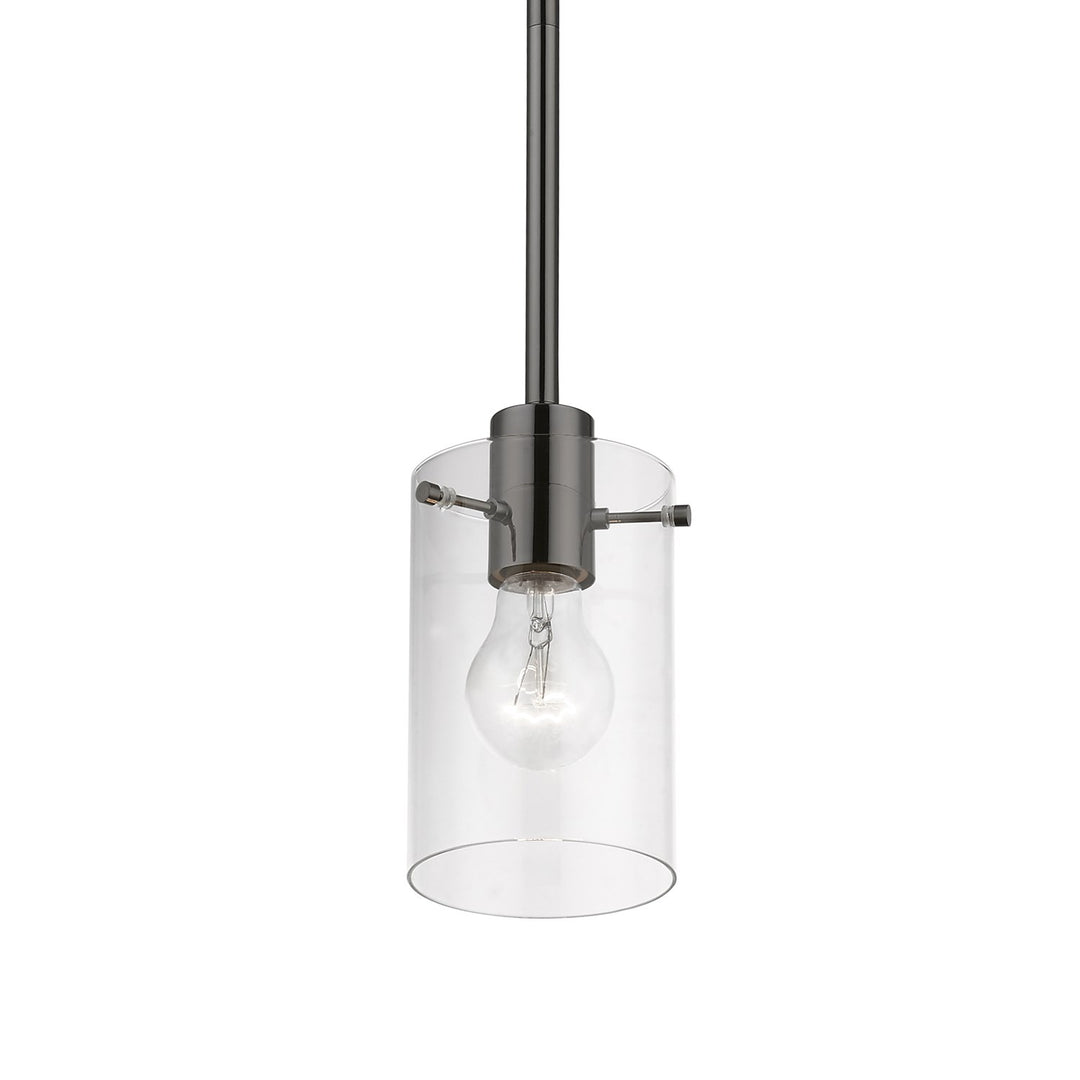 1 Light Black Chrome Single Pendant