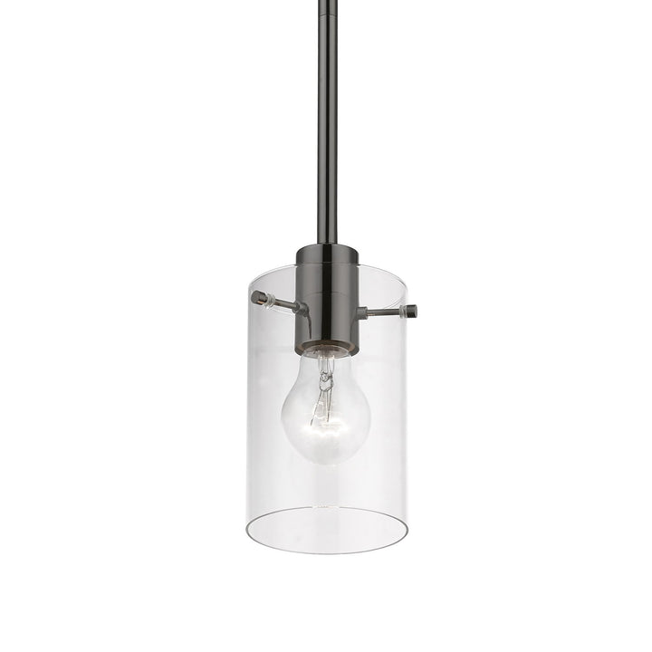 1 Light Black Chrome Single Pendant