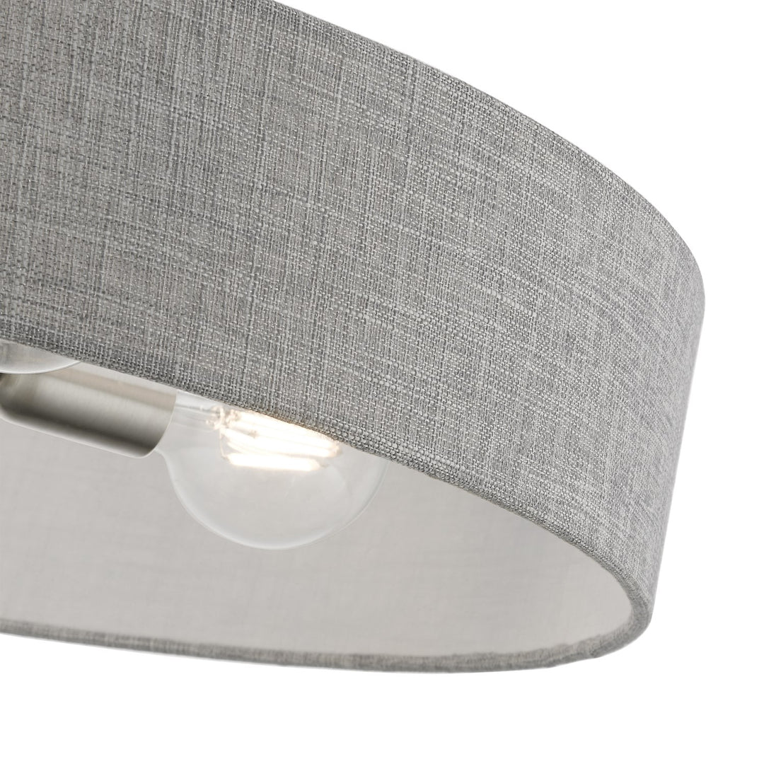 4 Light Brushed Nickel With Shiny White Accents Large Semi-Flush