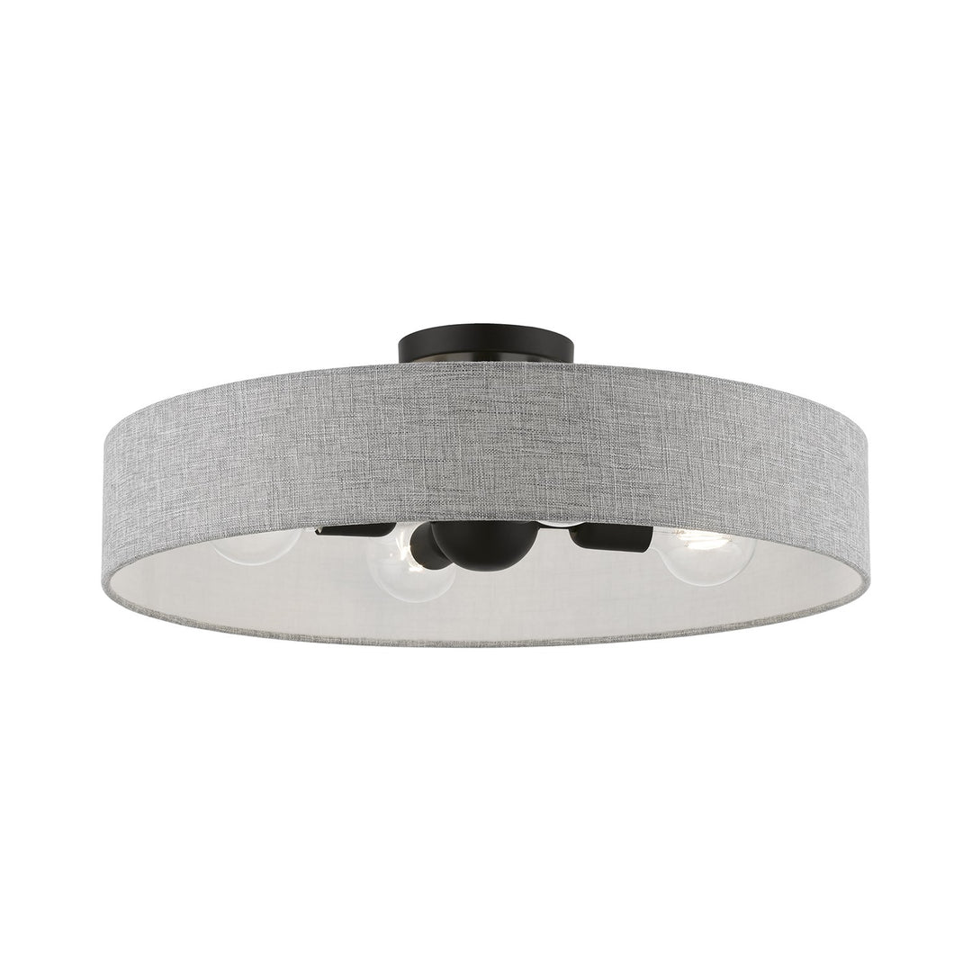4 Light Black Large Semi-Flush by Livex Lighting
