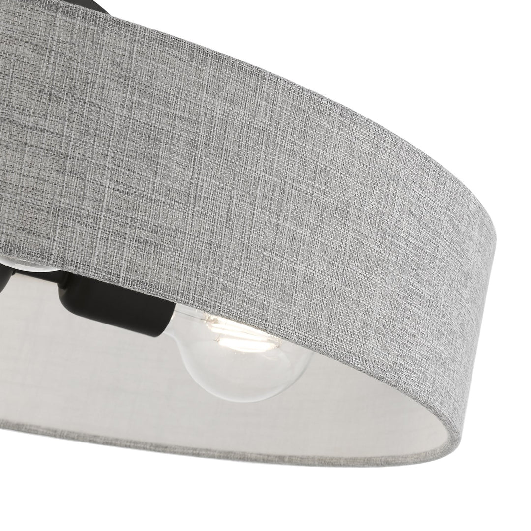 4 Light Black Large Semi-Flush