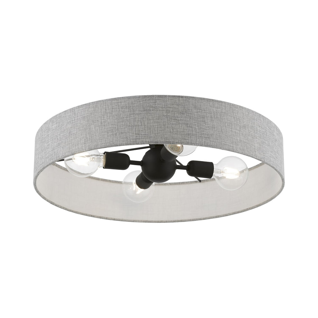4 Light Black Large Semi-Flush