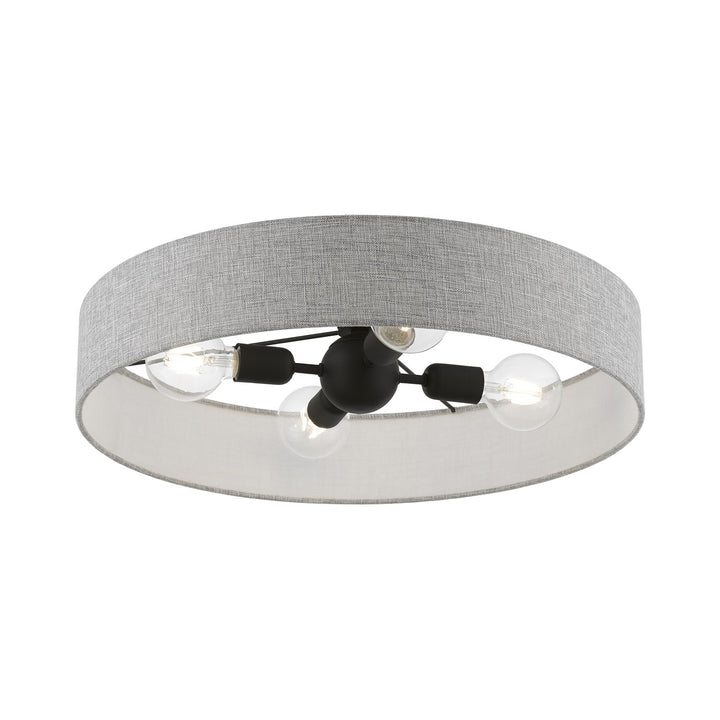 4 Light Black Large Semi-Flush