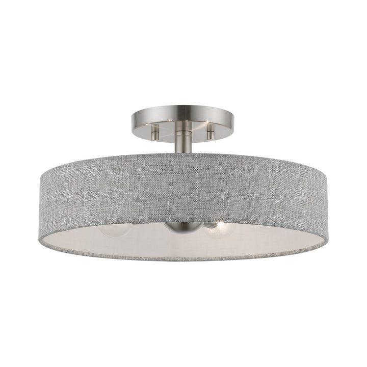 4 Light Brushed Nickel With Shiny White Accents Semi-Flush by Livex Lighting