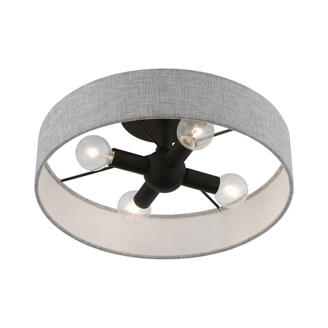 4 Light Black Semi-Flush