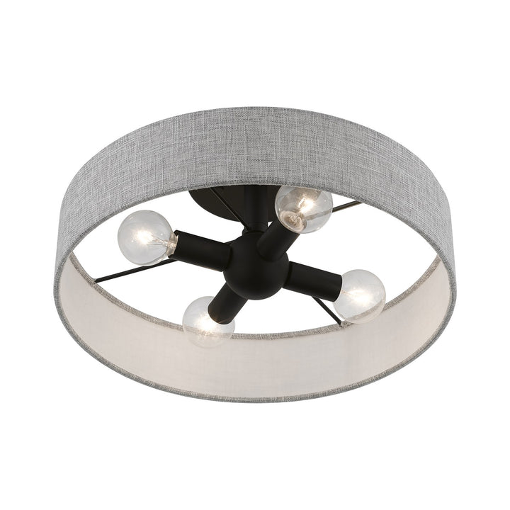 4 Light Black Semi-Flush