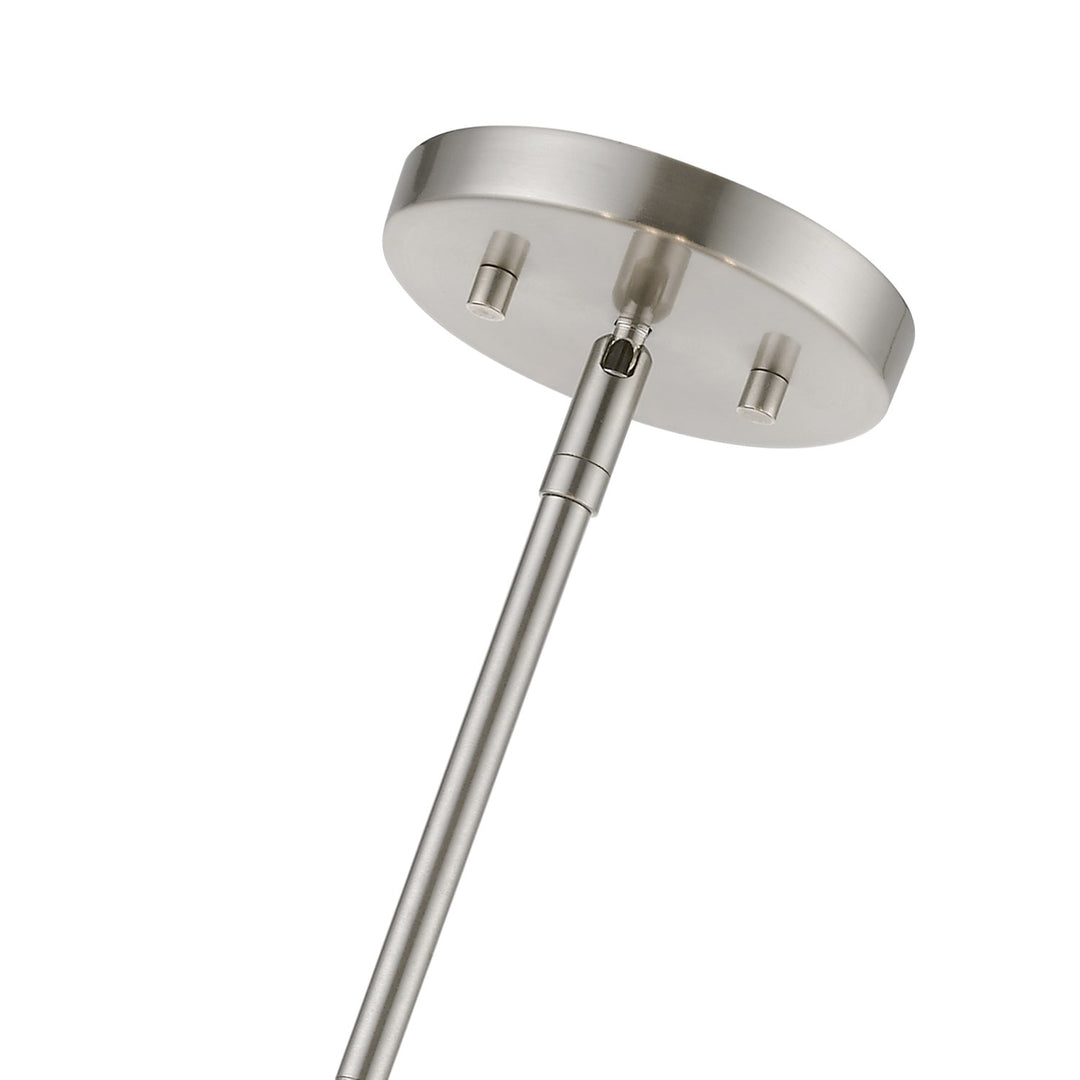 5 Light Brushed Nickel With Shiny White Accents Large Drum Pendant