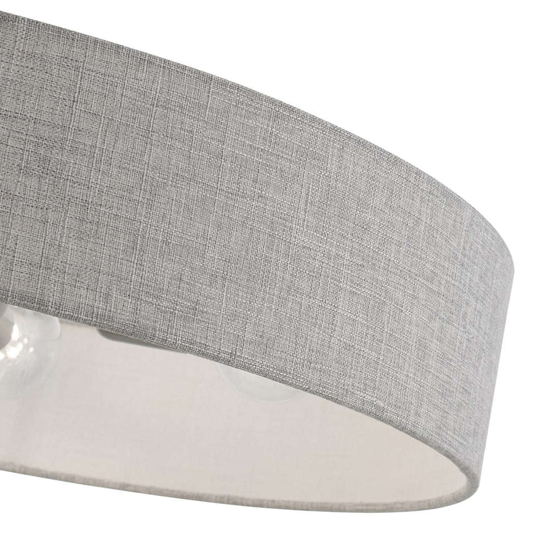 5 Light Brushed Nickel With Shiny White Accents Large Drum Pendant