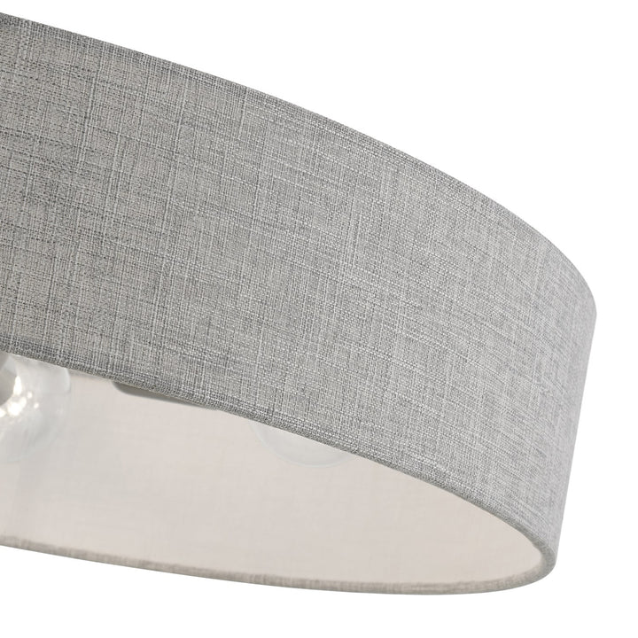 5 Light Brushed Nickel With Shiny White Accents Large Drum Pendant
