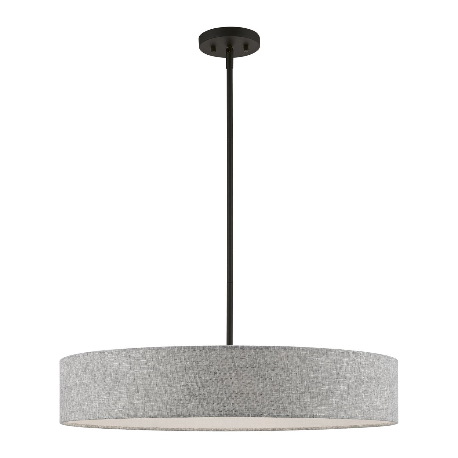 5 Light Black Large Drum Pendant by Livex Lighting