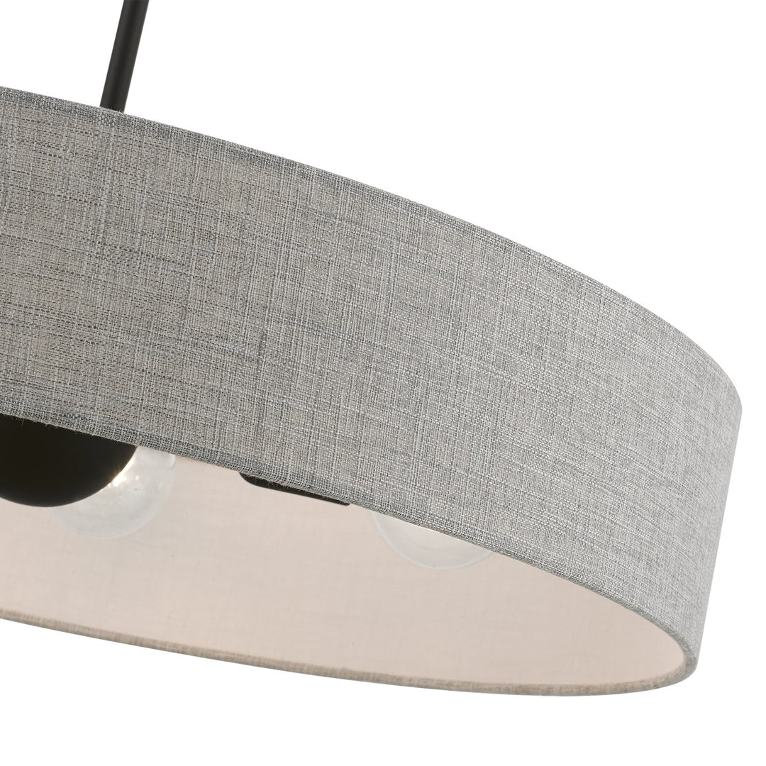 5 Light Black Large Drum Pendant