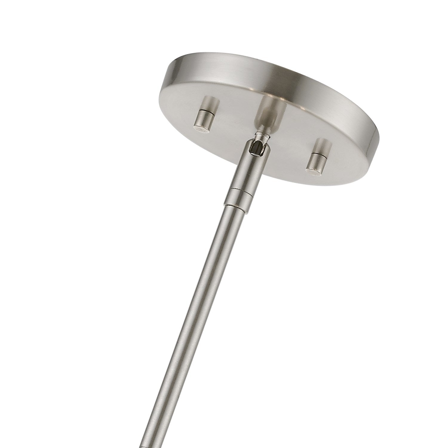 4 Light Brushed Nickel With Shiny White Accents Medium Drum Pendant
