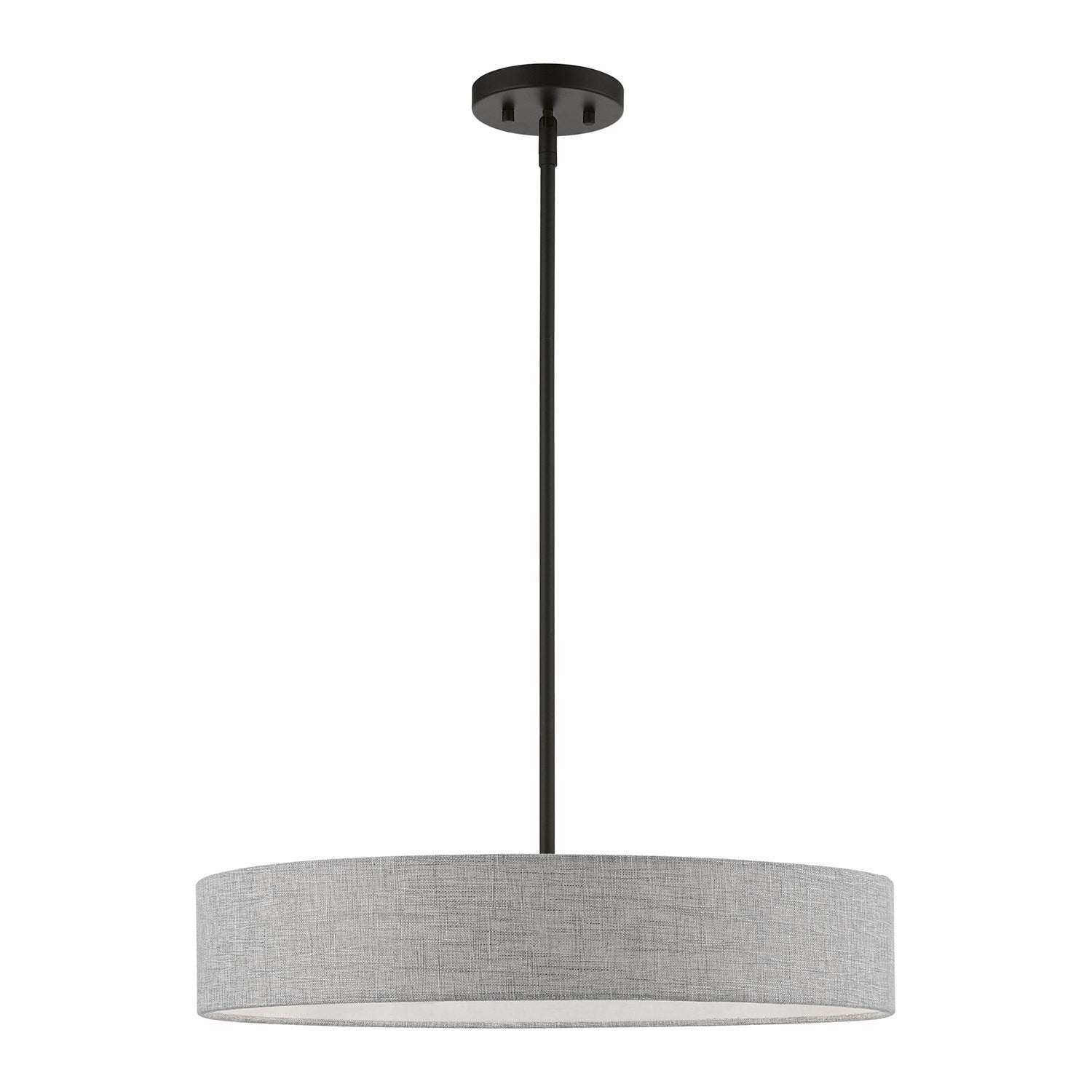 4 Light Black Medium Drum Pendant by Livex Lighting