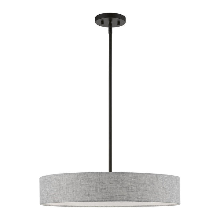 4 Light Black Medium Drum Pendant by Livex Lighting