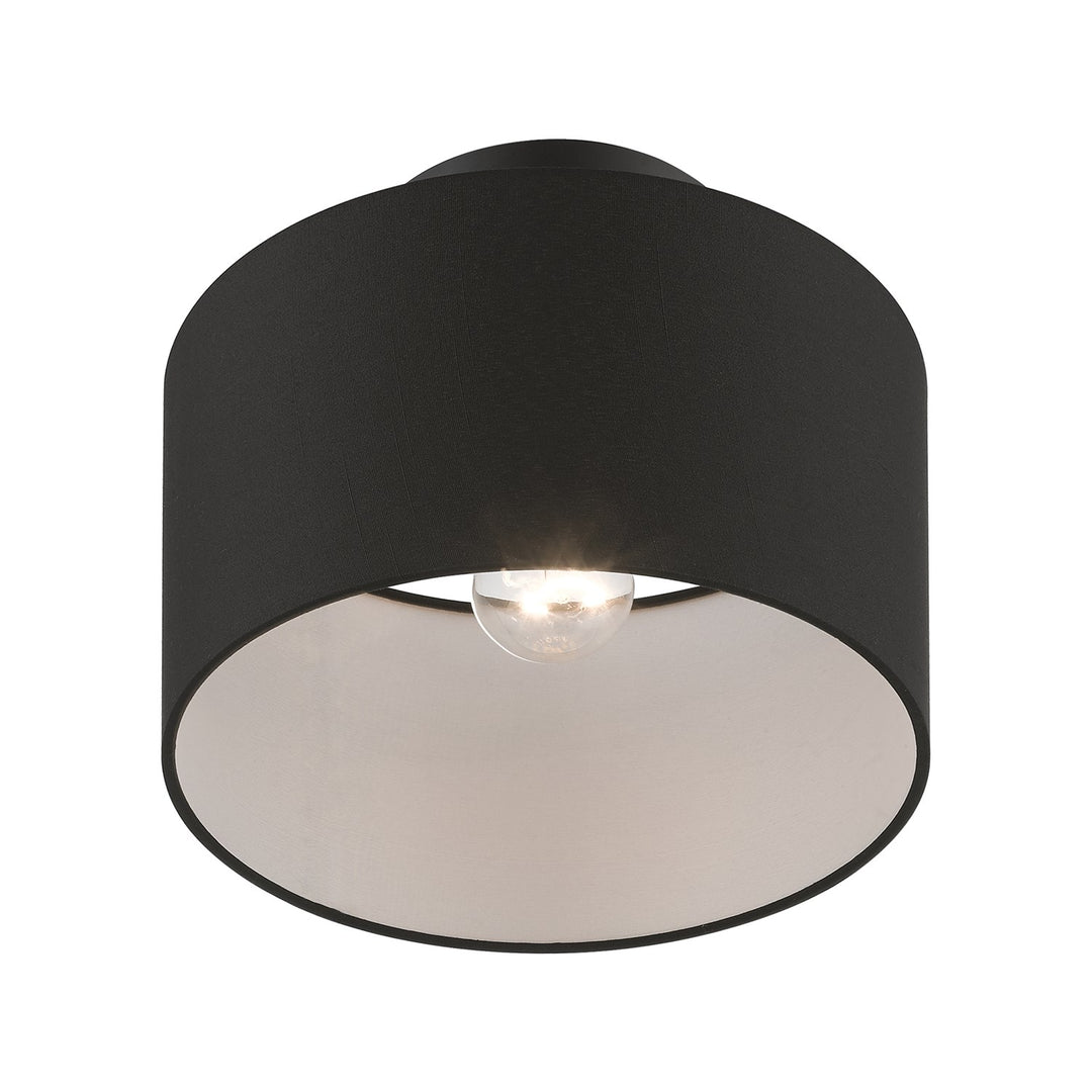 1 Light Black Small Semi-Flush